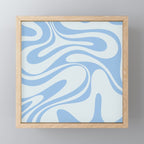 Retro Fantasy Swirl Abstract in Powder Blue Mini Art Print Gallery Image 1