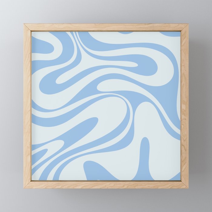 Retro Fantasy Swirl Abstract in Powder Blue Mini Art Print Gallery Image 1