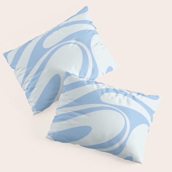 Retro Fantasy Swirl Abstract in Powder Blue Pillow Sham Gallery Image 3