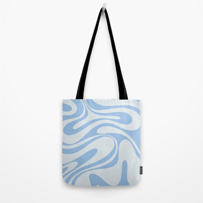 Retro Fantasy Swirl Abstract in Powder Blue Tote Bag Gallery Image 2