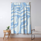 Retro Fantasy Swirl Abstract in Powder Blue Window Curtain Gallery Image 5