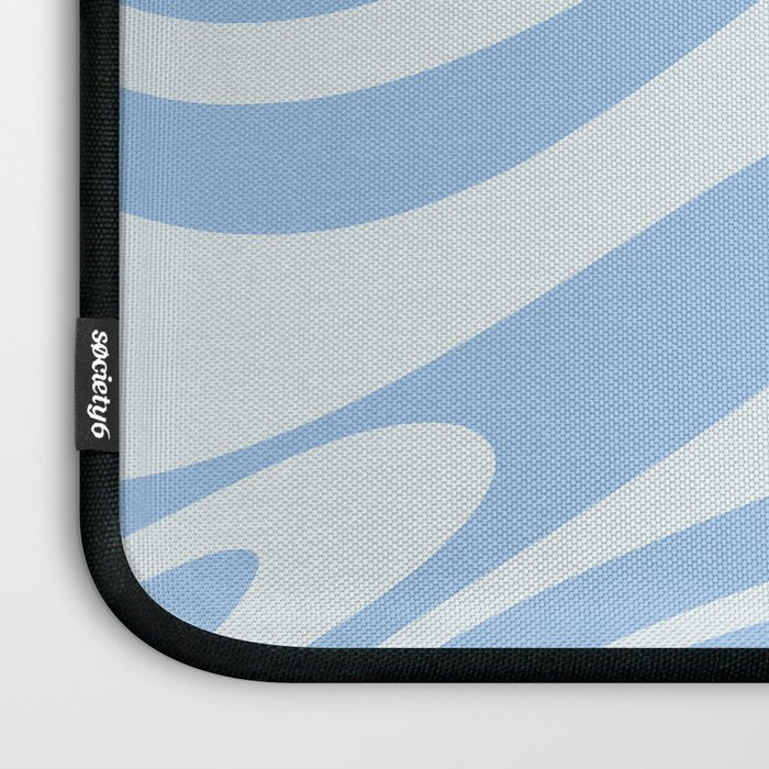 Retro Fantasy Swirl Abstract in Powder Blue Laptop Sleeve Gallery Image 3