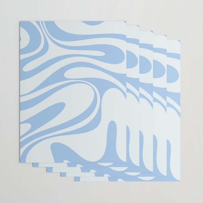Retro Fantasy Swirl Abstract in Powder Blue Wrapping Paper Gallery Image 3