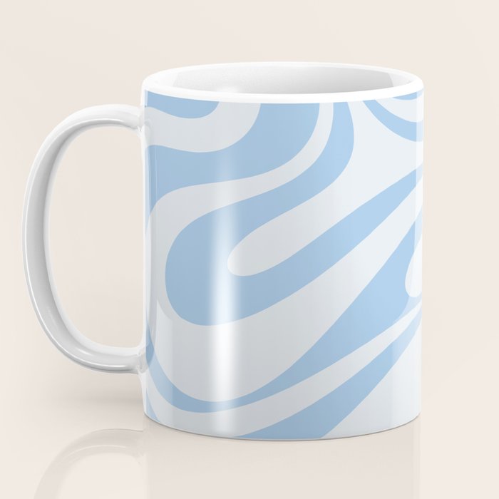 Retro Fantasy Swirl Abstract in Powder Blue Coffee Mug Gallery Image 3
