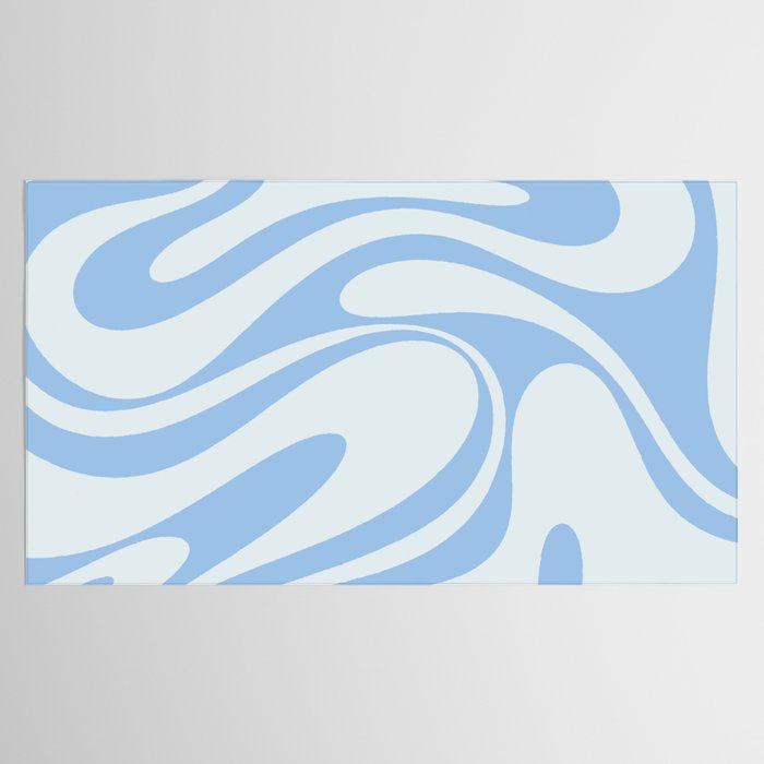 Retro Fantasy Swirl Abstract in Powder Blue Tablecloth Gallery Image 2