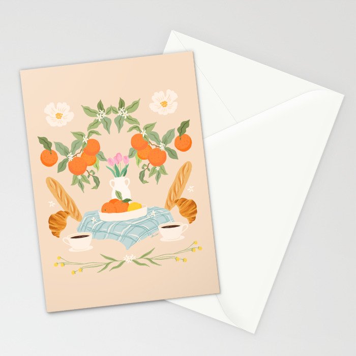 Breakfast and Flowers  Stationery Card Gallery Image 2