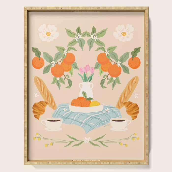 Breakfast and Flowers  Serving Tray Gallery Image 1