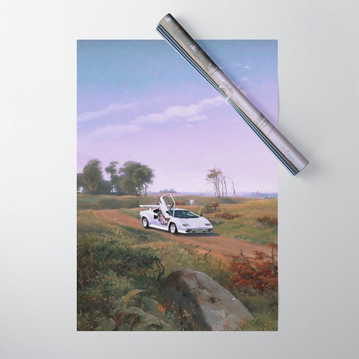 SUPERCAR LANDSCAPE Wrapping Paper Gallery Image 1