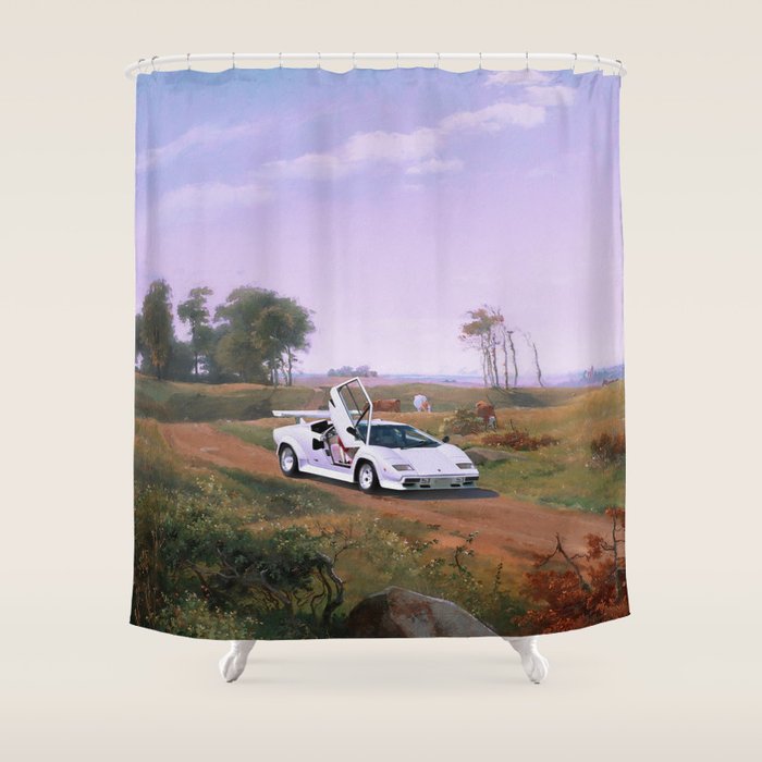 SUPERCAR LANDSCAPE Shower Curtain Gallery Image 1