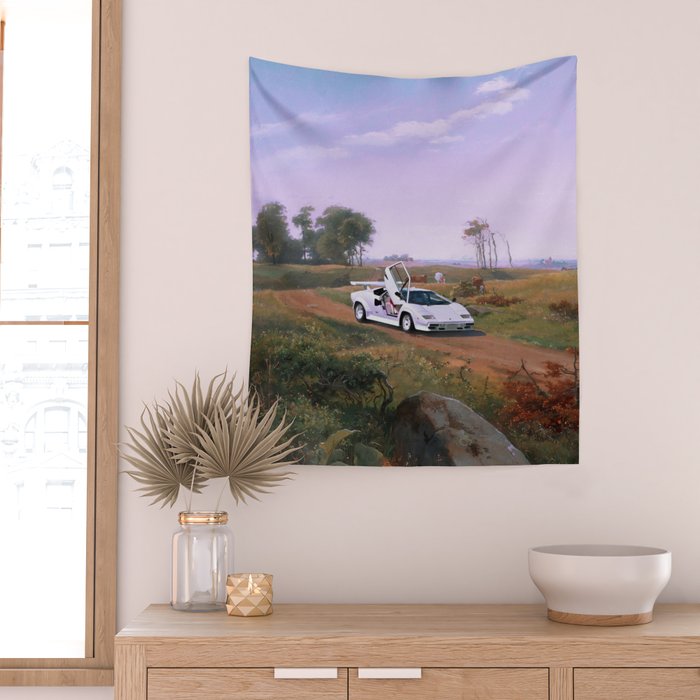 SUPERCAR LANDSCAPE Wall Tapestry Gallery Image 2