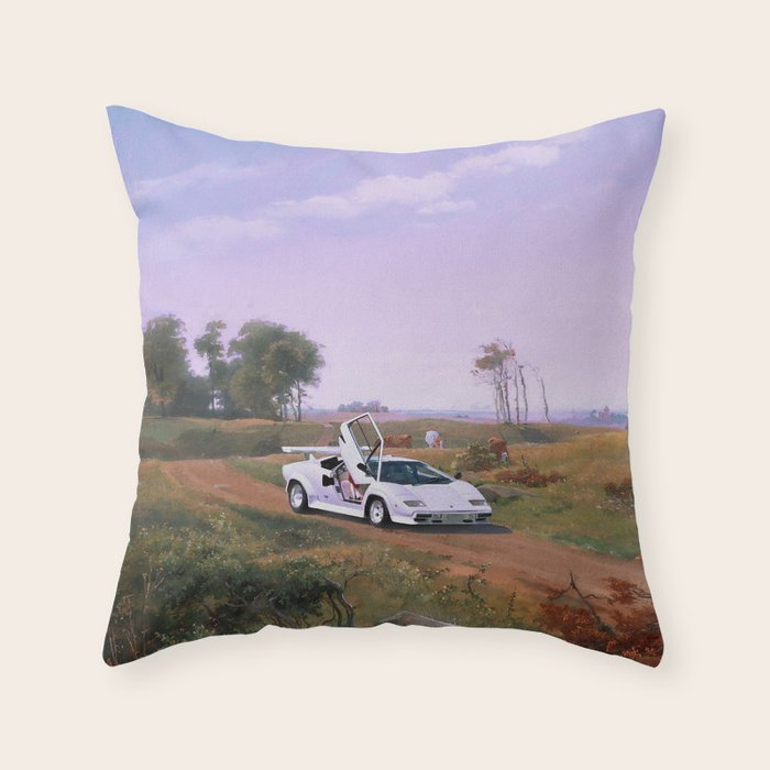 SUPERCAR LANDSCAPE Throw Pillow Gallery Image 1