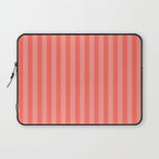 Coral Pink Thin Vertical Stripes Laptop Sleeve Gallery Image 1