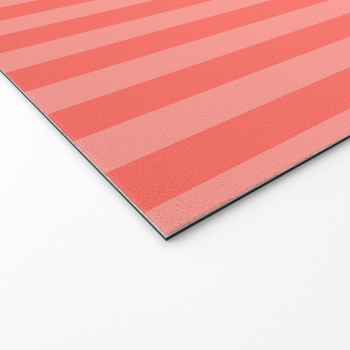 Coral Pink Thin Vertical Stripes Welcome Mat Gallery Image 2