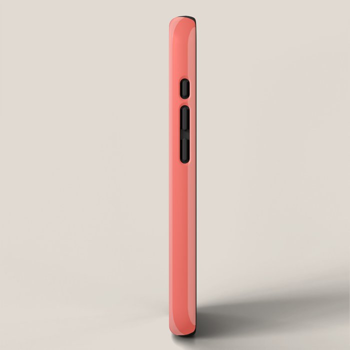 Coral Pink Thin Vertical Stripes iPhone Case Gallery Image 2