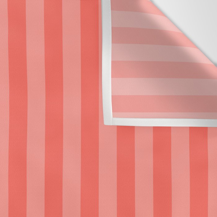 Coral Pink Thin Vertical Stripes Wall Tapestry Gallery Image 3