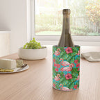 Flamingo birds and tropical garden          watercolor Wine Chiller Gallery Image 4