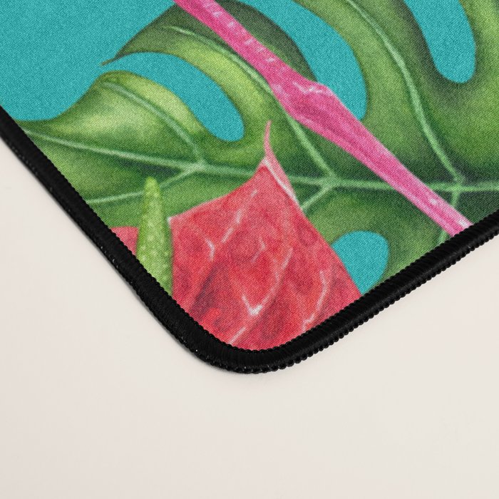 Flamingo birds and tropical garden          watercolor Desk Mat Gallery Image 4