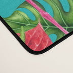 Flamingo birds and tropical garden          watercolor Desk Mat Gallery Image 4