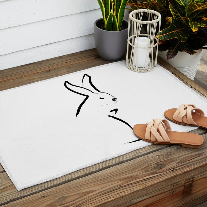 Zen Snow Bunny Outdoor Rug Gallery Image 2