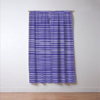 Natural Stripes Modern Minimalist Pattern in Purple on Purple Window Curtain Gallery Image 3