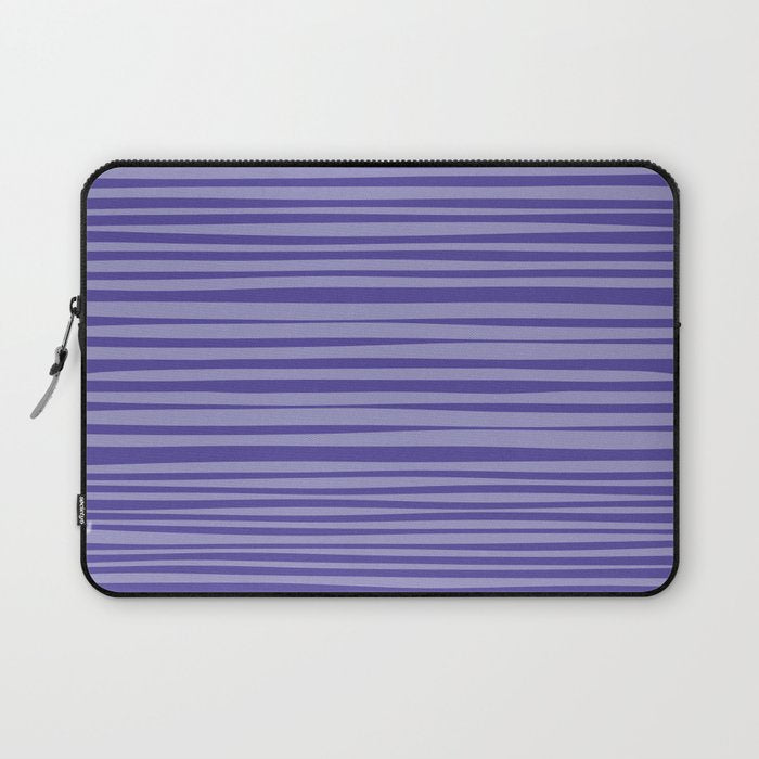 Natural Stripes Modern Minimalist Pattern in Purple on Purple Laptop Sleeve Gallery Image 1