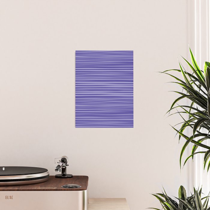 Natural Stripes Modern Minimalist Pattern in Purple on Purple Poster Gallery Image 2