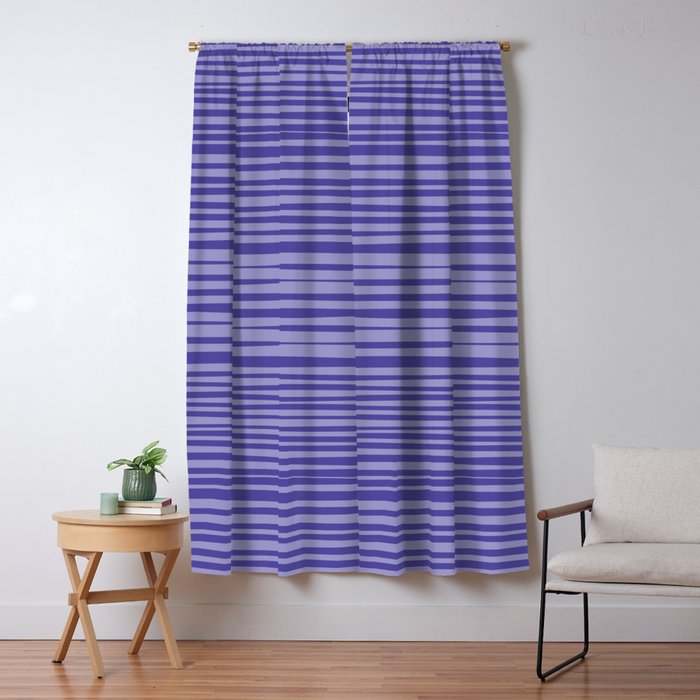 Natural Stripes Modern Minimalist Pattern in Purple on Purple Window Curtain Gallery Image 5