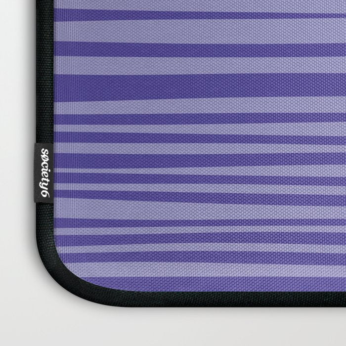 Natural Stripes Modern Minimalist Pattern in Purple on Purple Laptop Sleeve Gallery Image 3
