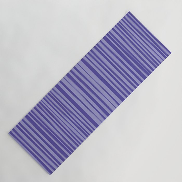 Natural Stripes Modern Minimalist Pattern in Purple on Purple Yoga Mat Gallery Image 1