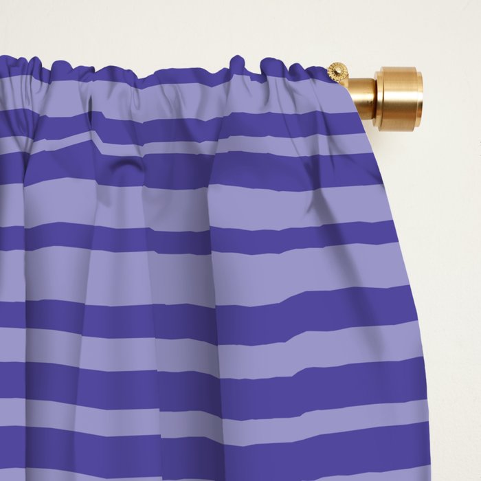 Natural Stripes Modern Minimalist Pattern in Purple on Purple Window Curtain Gallery Image 2