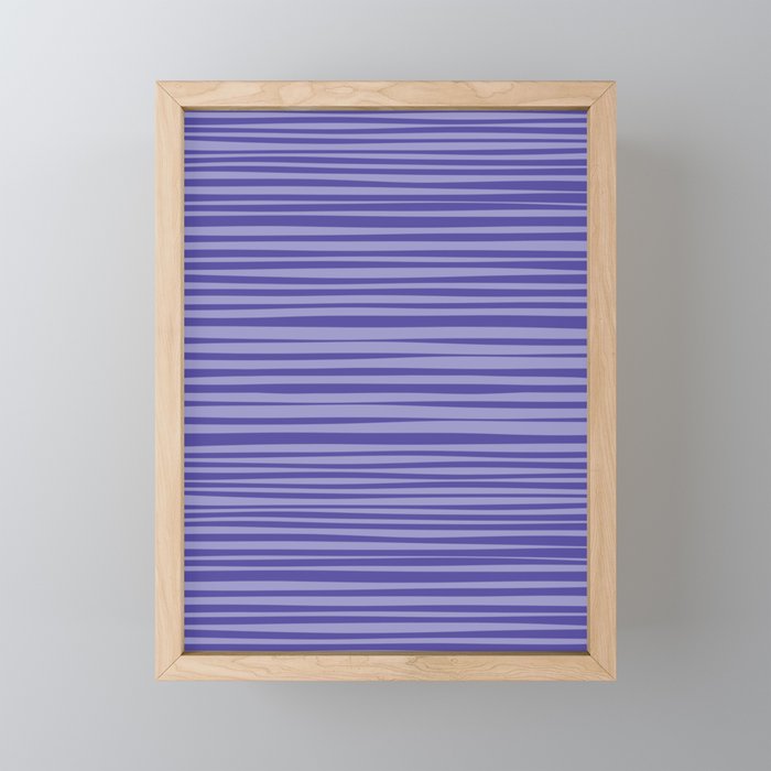 Natural Stripes Modern Minimalist Pattern in Purple on Purple Mini Art Print Gallery Image 1