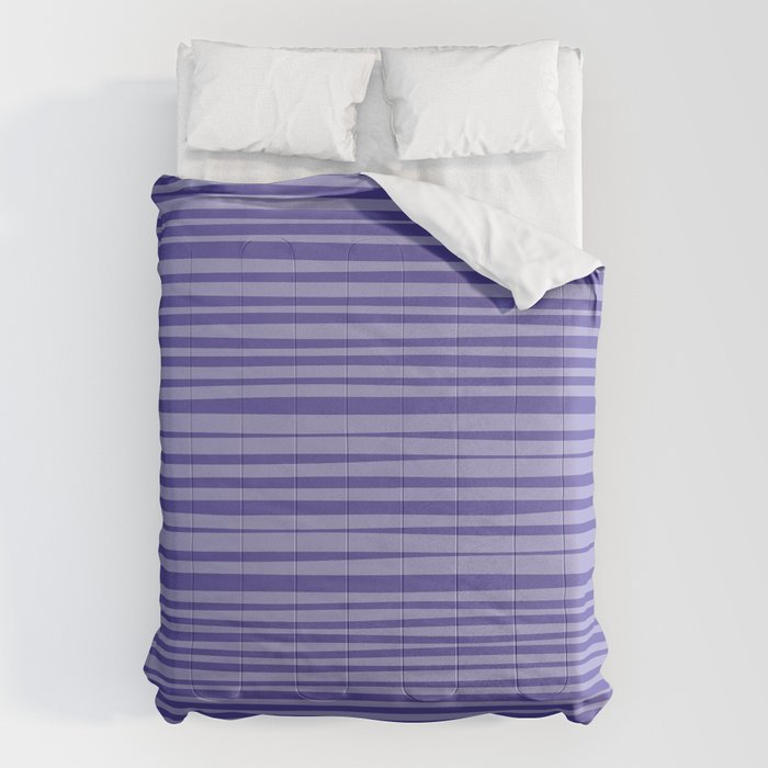 Natural Stripes Modern Minimalist Pattern in Purple on Purple Comforter Gallery Image 1