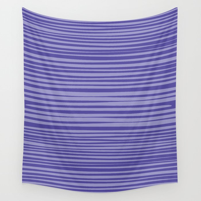 Natural Stripes Modern Minimalist Pattern in Purple on Purple Wall Tapestry Gallery Image 4