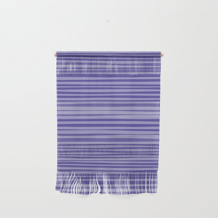 Natural Stripes Modern Minimalist Pattern in Purple on Purple Wall Hanging Gallery Image 1