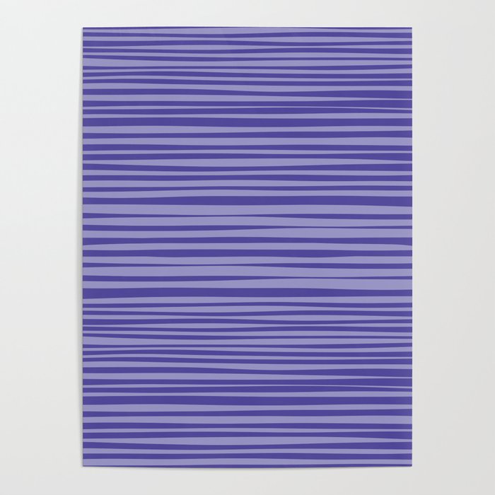 Natural Stripes Modern Minimalist Pattern in Purple on Purple Poster Gallery Image 4