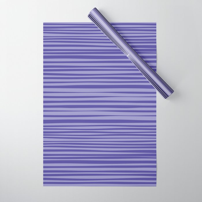 Natural Stripes Modern Minimalist Pattern in Purple on Purple Wrapping Paper Gallery Image 1