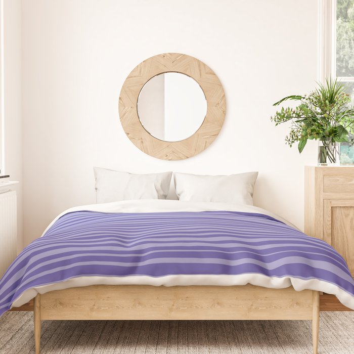 Natural Stripes Modern Minimalist Pattern in Purple on Purple Duvet Cover Gallery Image 3