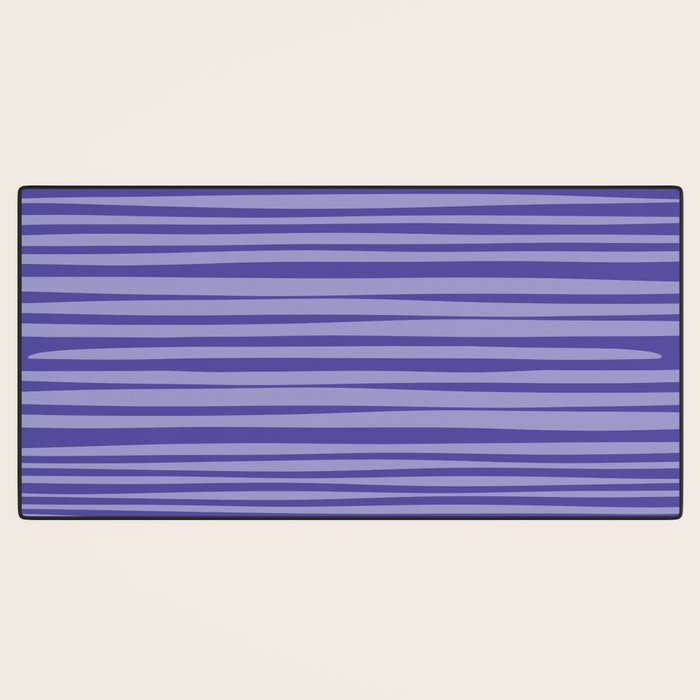 Natural Stripes Modern Minimalist Pattern in Purple on Purple Desk Mat Gallery Image 3