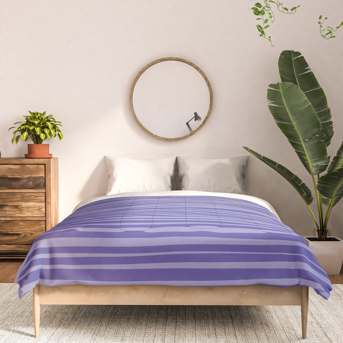 Natural Stripes Modern Minimalist Pattern in Purple on Purple Comforter Gallery Image 3