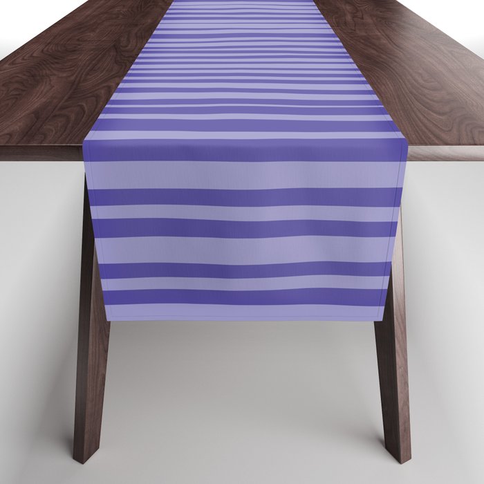 Natural Stripes Modern Minimalist Pattern in Purple on Purple Table Runner Gallery Image 1