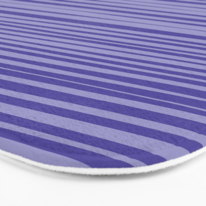 Natural Stripes Modern Minimalist Pattern in Purple on Purple Bath Mat Gallery Image 3