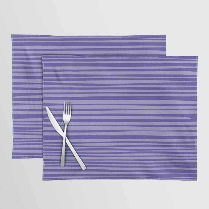Natural Stripes Modern Minimalist Pattern in Purple on Purple Placemat Gallery Image 1