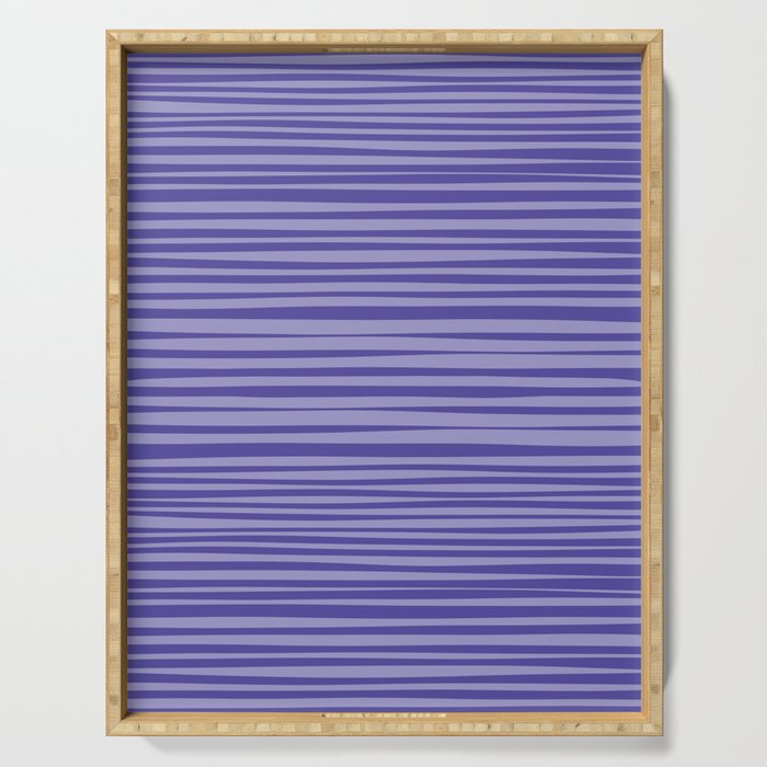 Natural Stripes Modern Minimalist Pattern in Purple on Purple Serving Tray Gallery Image 1