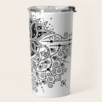 Lotus Blossom Mandala - Black Palette Travel Mug Gallery Image 2