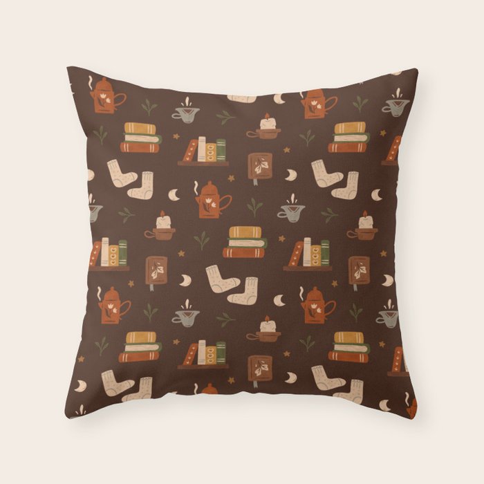 Cozy Night Reading Throw Pillow Gallery Image 6