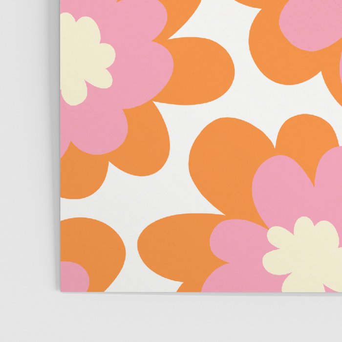 Pink and Orange Flower Pattern Poster Gallery Image 3