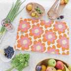 Pink and Orange Flower Pattern Cutting Board Gallery Image 2