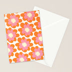 Pink and Orange Flower Pattern Stationery Card Gallery Image 2