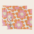 Pink and Orange Flower Pattern Placemat Gallery Image 1