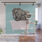 Baby Elephant in Bathtub Wall Mural Gallery Image 1
